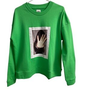 NWT Urban Outfitters ZGY Ziggy DENIM Sweatshirt Electric Green Brat Size Large